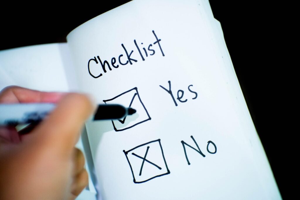 Checklist voor de trouwdag afvinken